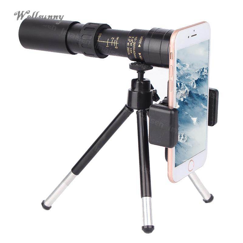Wellsunny Handheld Hd 10-300x40 Zoom Monocular Telescope Continuous Zoom Stretch Monocular Camera Telescope