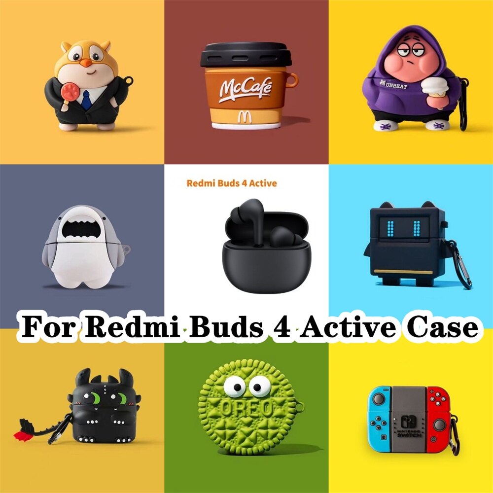READY STOCK! For Redmi Buds 4 Active Case Creative Cartoons for Redmi Buds 4 Active Casing Soft Earphone Case Cover