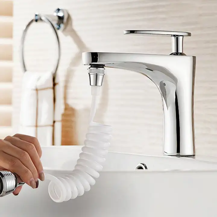Onlook 360 Degree Ajustable Long Hose Shrinkable Home Kitchen Faucet Splash Head Extension Extender Water Tap Filter