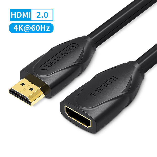 Vention hdmi 2.0 extension cable hdmi cable 4k/60hz hdmi 2.0 2.1 male to female cable forhdtv nintend switch ps4/3 projector laptop hdmi extender adapter 8k
