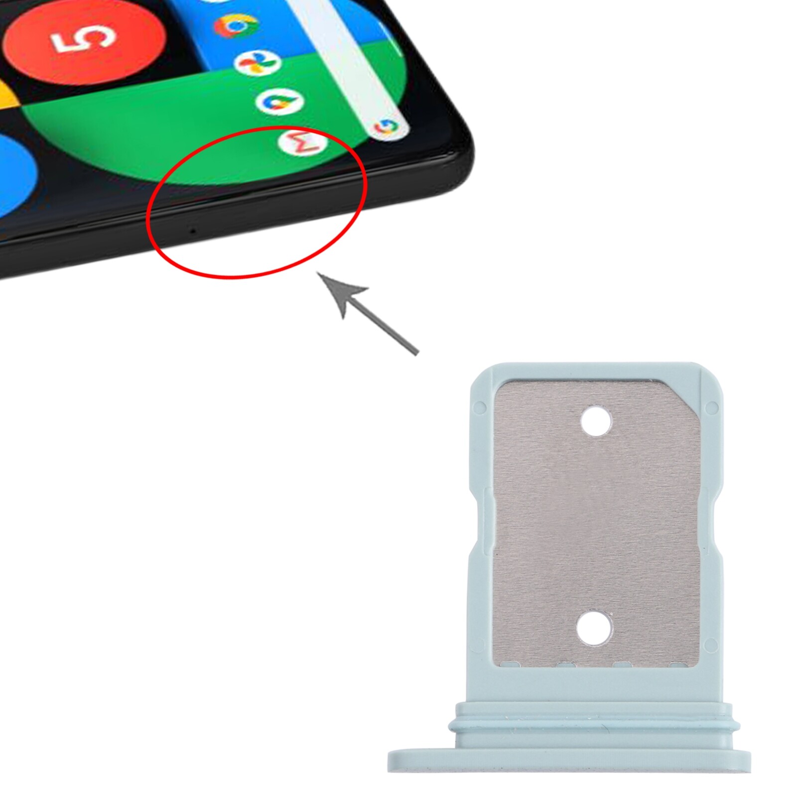 SmartPhonemall Khay Thẻ SIM Cho Google Pixel 5 (Màu Xanh Lá Cây)