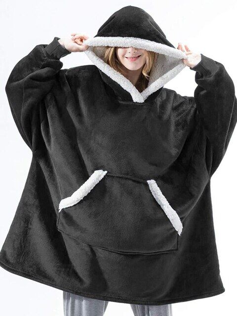 oversized fleece hoodie blanket
