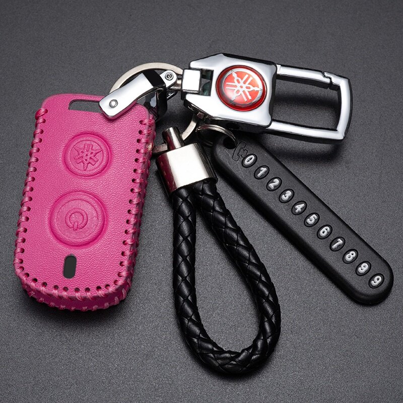 Yamaha Nmax 2020 2021 Aerox S Xmax Sniper 2021 Remote Key leather Case Cover with Keychain
