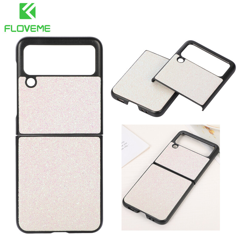 Floveme for Samsung Galaxy Z Flip 4 5G Flip3 Luxury Carbon Fiber Leather PU Leather Back Cover for Samsung Galaxy Z Flip 4 5G Z Flip 3 5G Flip4 Flip3