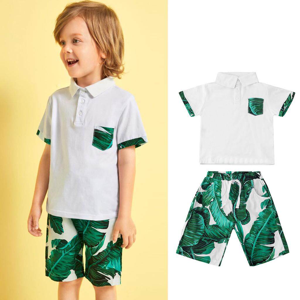 Pants Clothes Set 2PCS Toddler Kids Baby boys Outfits short Sleeve T-shirt Tops
