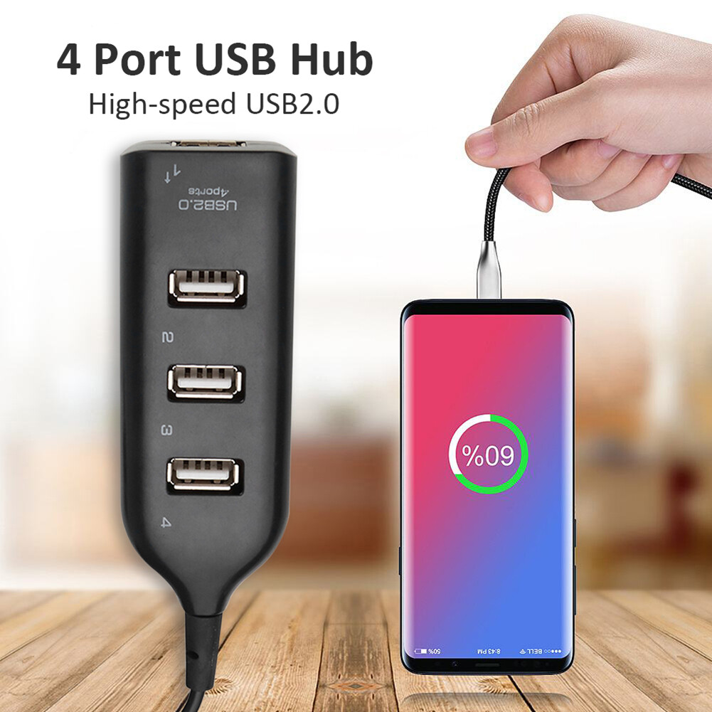 USB Hub 5Mbps High Speed Multi USB 2.0 Adapter Expander 4 Port Splitter