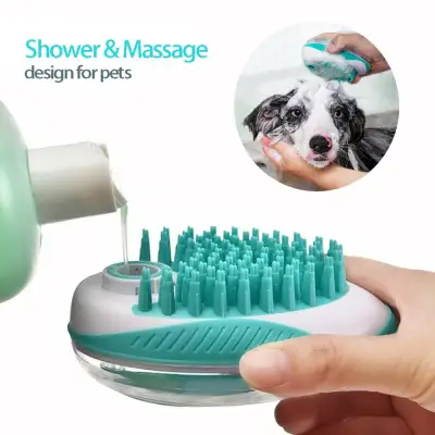Pet Dog Bath Brush Comb Pet SPA Massage Brush Soft Silicone Dogs Cats Shower Hair Grooming Cmob Dog Cleaning Tool
