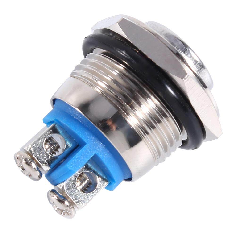 12V 16 Mm Xe Ô Tô Chống Nước Nhất Thời Kim Loại Nút Ấn On Off Sừng Công Tắc Bạc