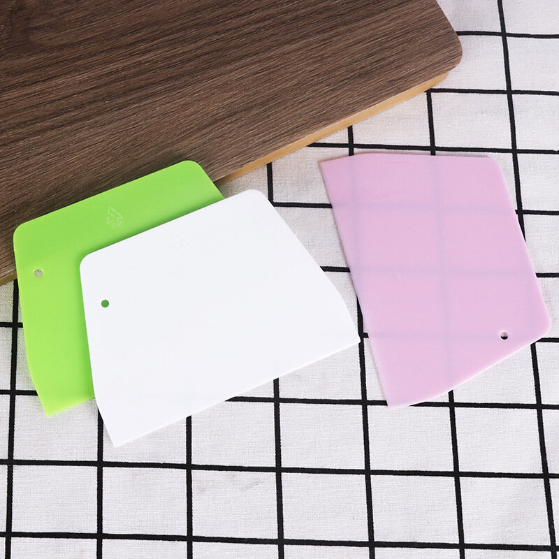 1PC hình thang nhựa scraper đồ cắt bột bánh kem scraper