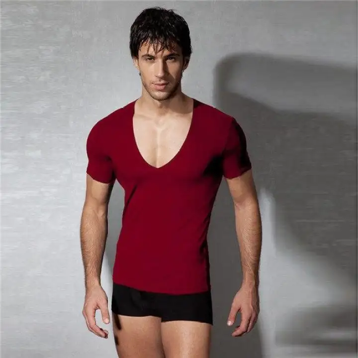 men's fashion v neck t shirts