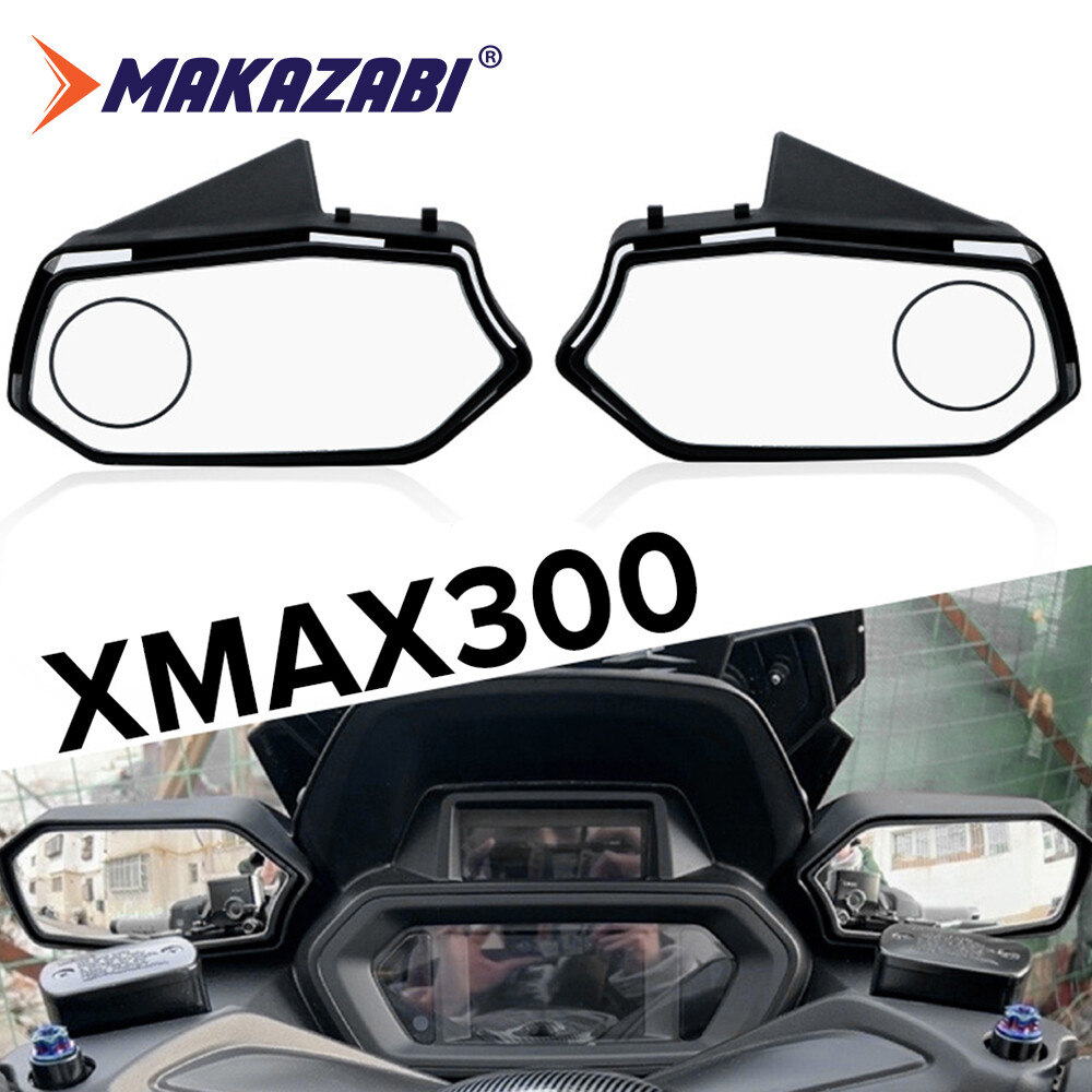 For yamaha xmax 250 300 2023 rearview mirror kit convex angle adjustable white side mirrors secure 3m adhesive