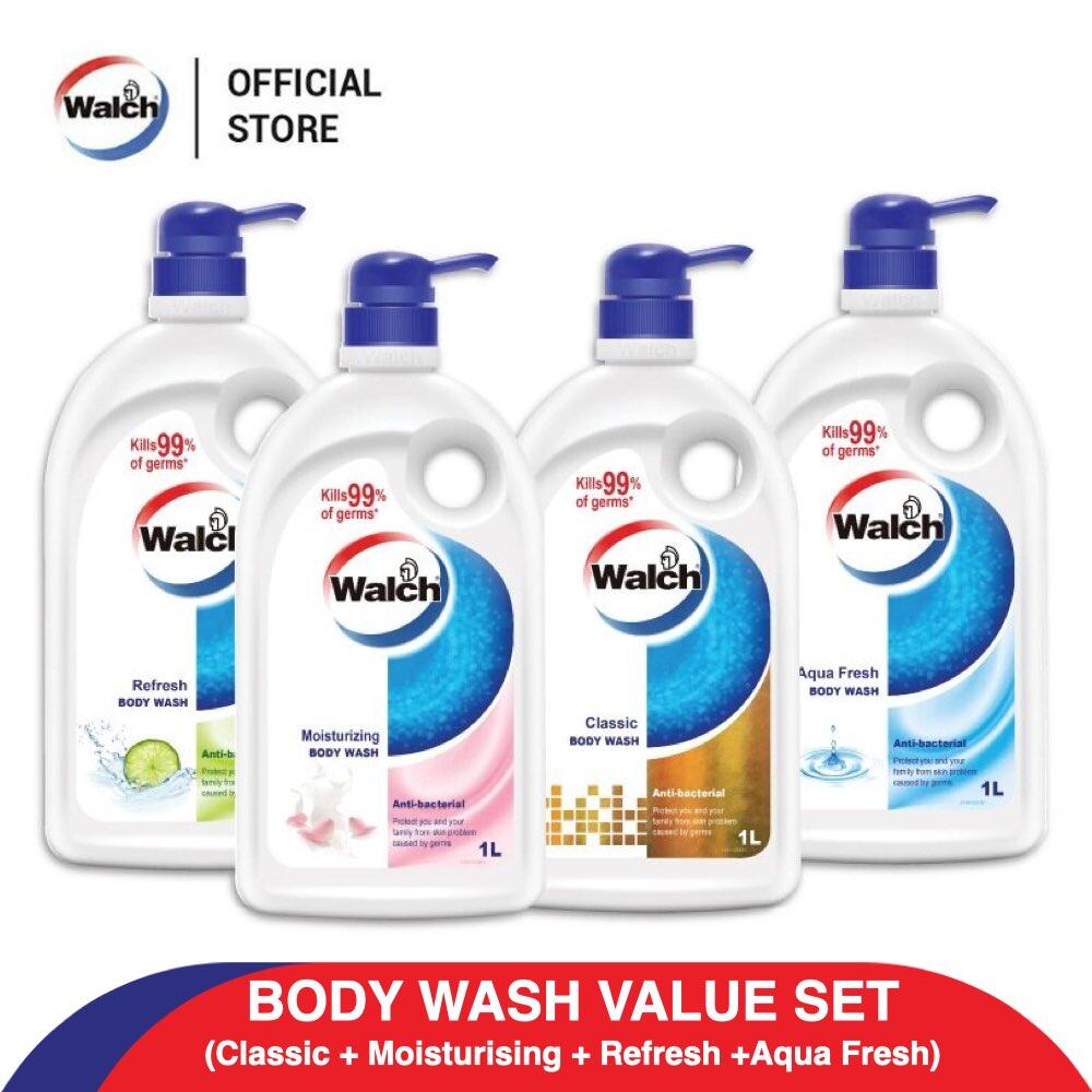 Walch Anti-bacterial Body Wash 1L Bundle ( Classic + Refresh + Aqua ...