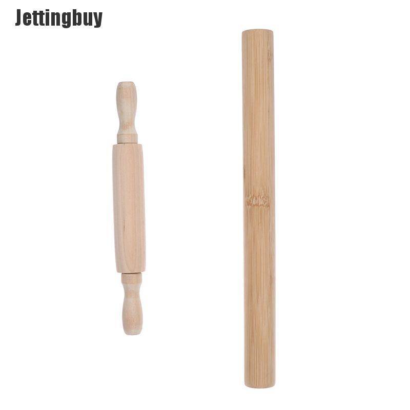 [Jettingbuy] Rolling Pin Solid Wood Non Stick Wooden Pressing Stick Baking Dough Kitchen Tool