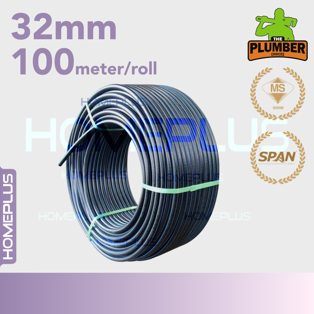 Homeplus HDPE PP Sirim Span Poly Pipe 100 Meter Roll Fittings Pipe ...