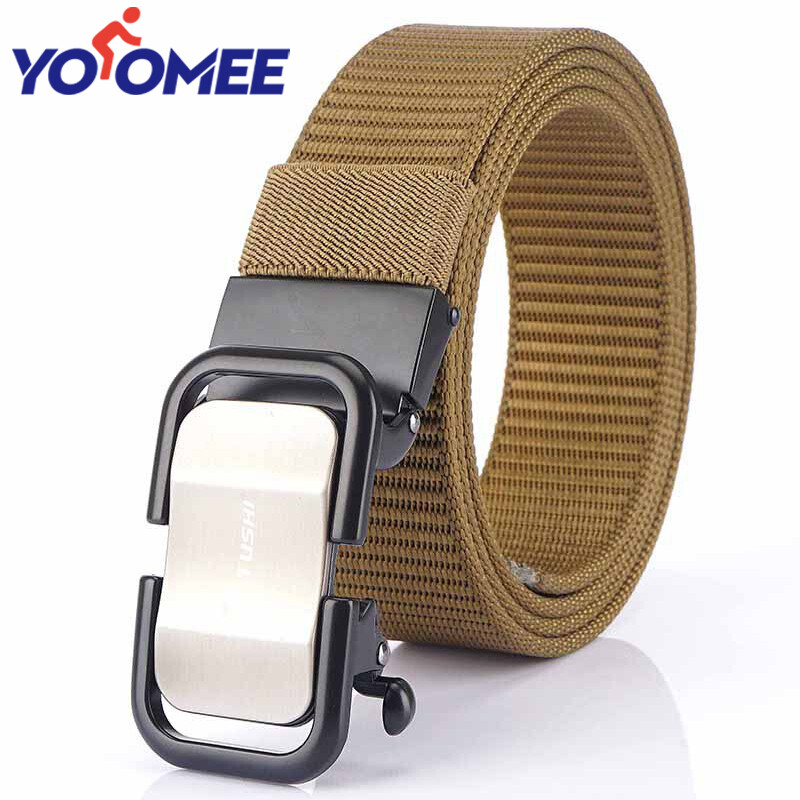 Yoomee Men's Belt Automatic Buckle Canvas Belt High Quality Youth Student Trendy Wild Nylon Belt  Fashion Casual