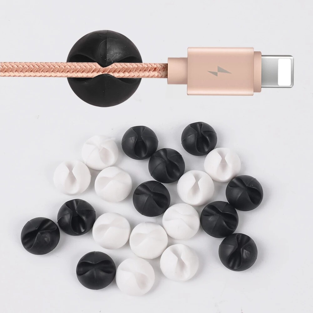 Dụng Cụ Sắp Xếp Cáp USB Bằng Silicon Kẹp Quản Lý Gọn Gàng Để Bàn Kẹp Giữ Cáp Cho Chuột Dụng Cụ Sắp Xếp Dây Tai Nghe