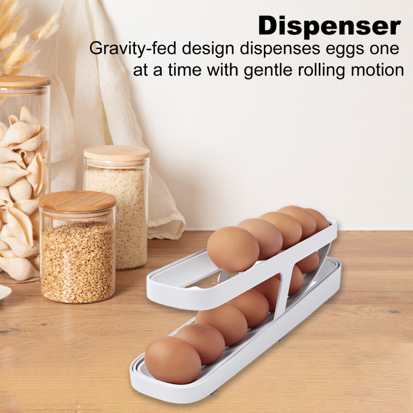 Automatic Eggs Storage Box Plastic Rolling Eggs Holder Basket Container Dispenser Organizer Closet For Fridge Kitchen Egg Tray