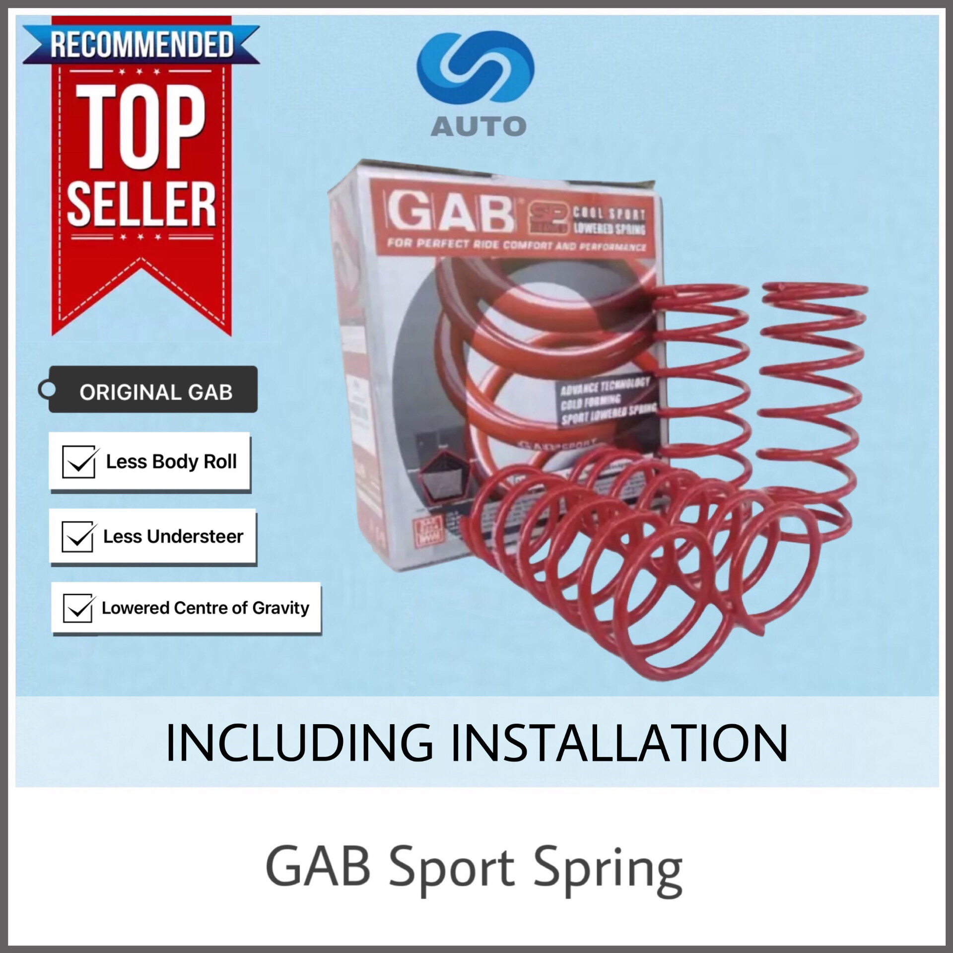 Including Installation Gab Sport Spring For Proton Inspira 4 Pcs Set Lazada