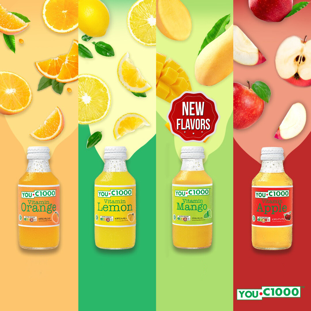 HALAL You C1000 Vitamin Drink Orange / Lemon / Apple / Mango Flavor ...