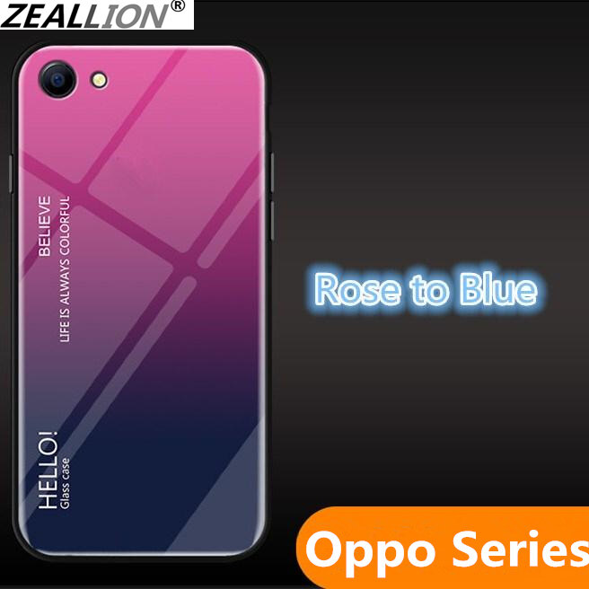 Zeallion Cho [OPPO A83 A7/A5S A5/A3S A7X A9 2020] Ốp Lưng Kính Cường Lực Gradient Ốp Bảo Vệ Điện Thoại