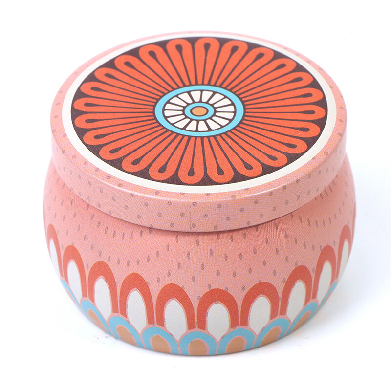 SILARA Ethnic style Empty Tin Tinplate Sealed Jar DIY Candle Candy Jewelry Container Box Storage Home Decoration Wedding Gift