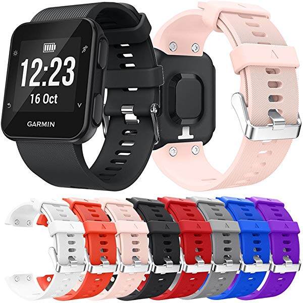 For Garmin Forerunner 35 Straps, Soft Silicone Replacement Bands with Metal Buckle for Forerunner 35 Smart Watch