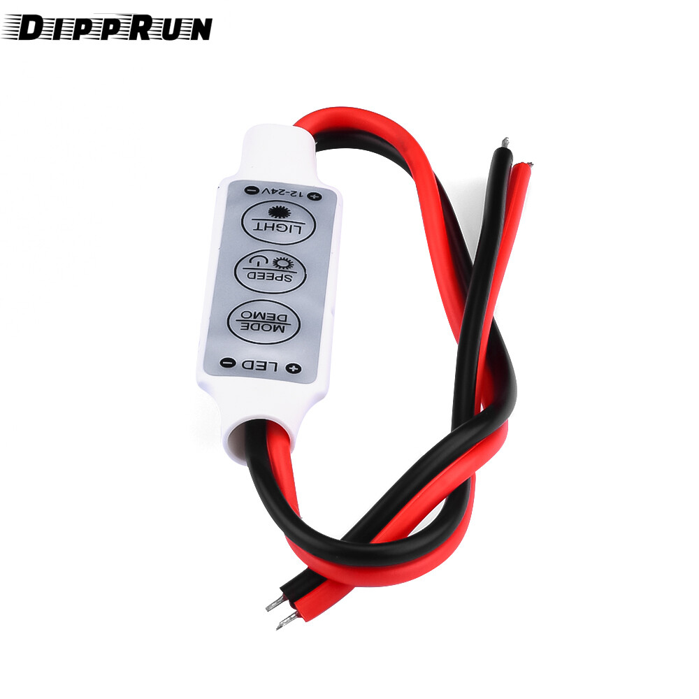 DIPPRUN Led Strip Light Controller 3 Key Dimmer Control 12v Single Color Brightness Dimmer Led Strip Lights Dimmer