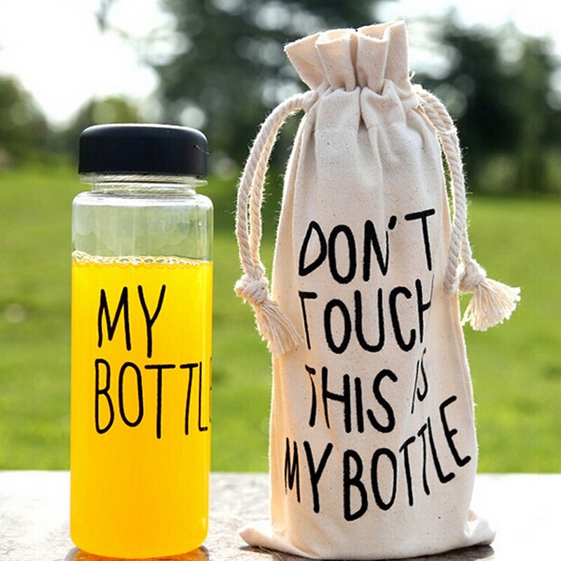 Jay New Clear My Bottle Sport Fruit Juice Water Cup Portable 500ML Travel Bottle Bag