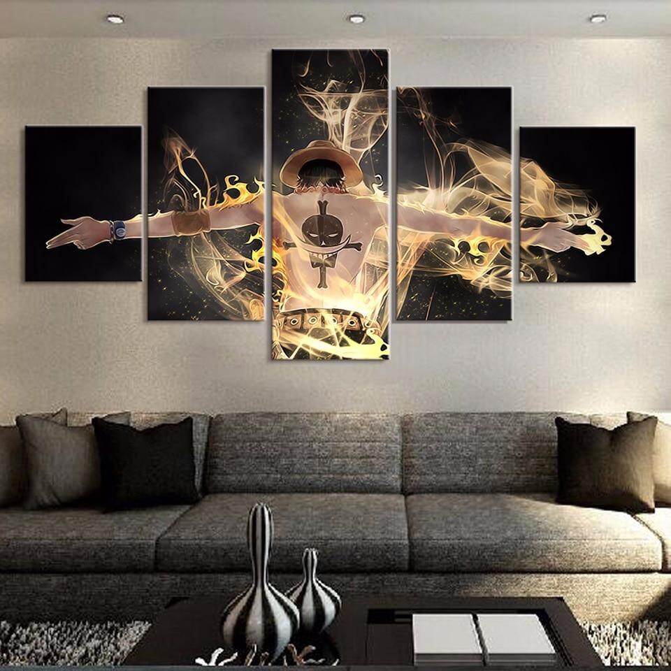 Canvas Wall Art Home Decoration Painting Poster 5 Panel One Piece Character For Living Room Modern Hd Pictures Printed Frame Lazada Ph