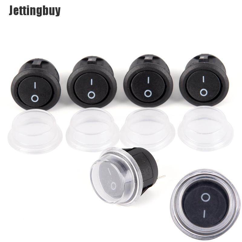 1pc 2-pin on-off spst round dot car auto rocker toggle switch+waterproof cover