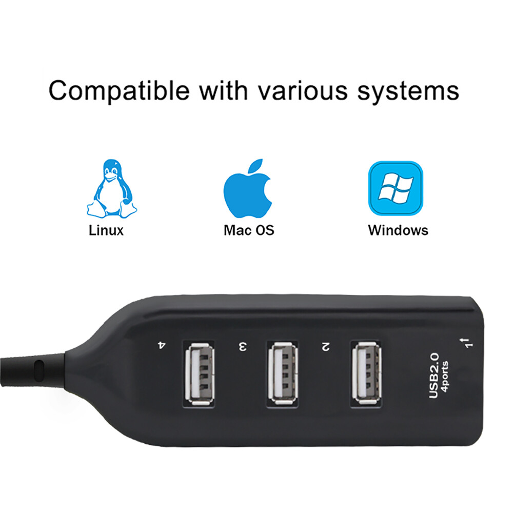 JTKE USB Hub 4 Cổng USB 2.0 Với Cáp Tốc Độ Cao Mini Hub Ổ Cắm Mô Hình Bộ Chia Cáp Cho Máy Tính Xách Tay
