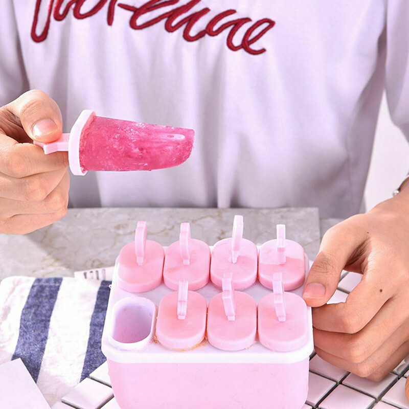 8-Cell Reusable Mould Tray DIY Popsicle Ice Cream Maker Square