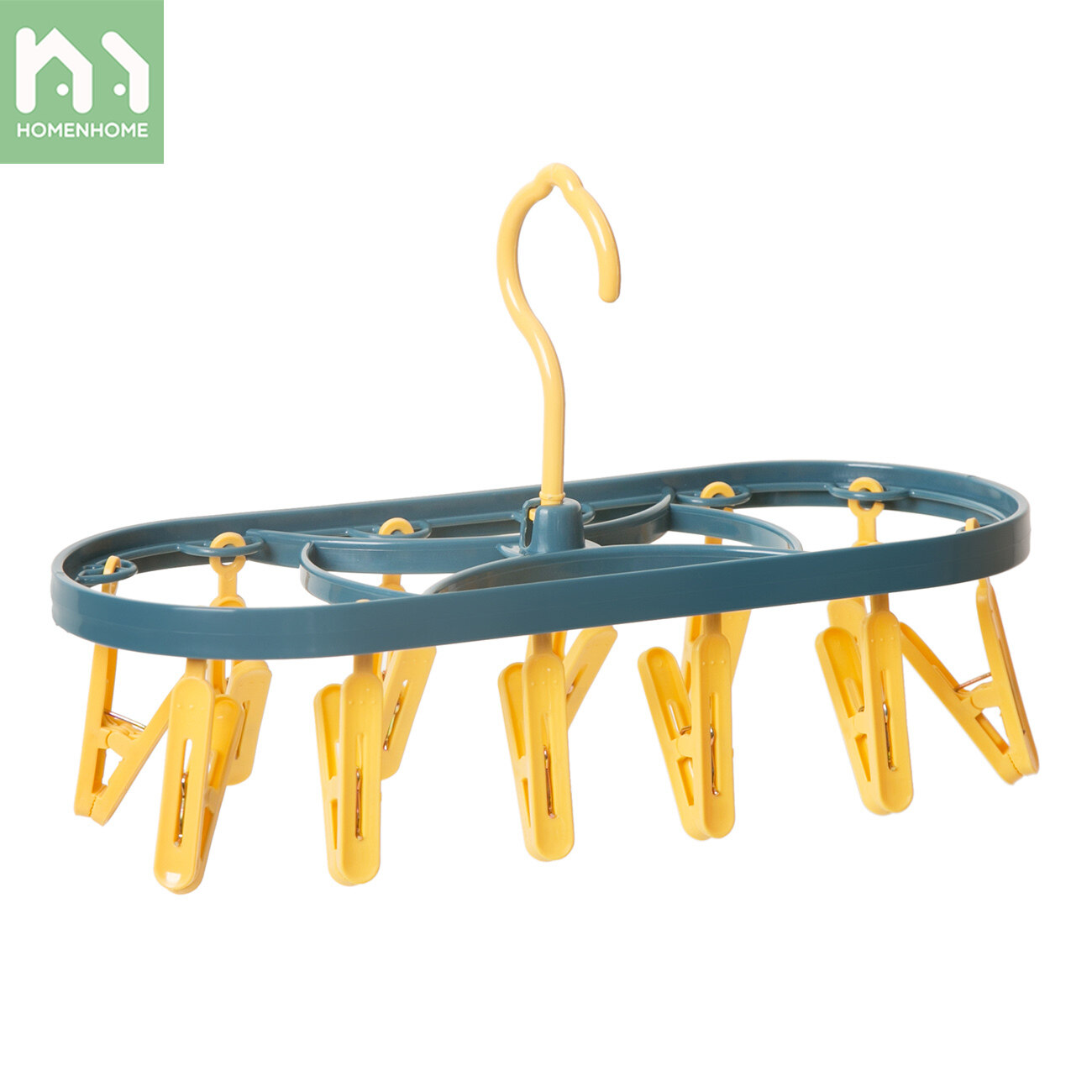 Homenhome Multiple Peg Clothes Drying Rack Multifunctional Baby Underwear Clothes Hanger Windproof Drying Socks Tool for Student Dormitories
