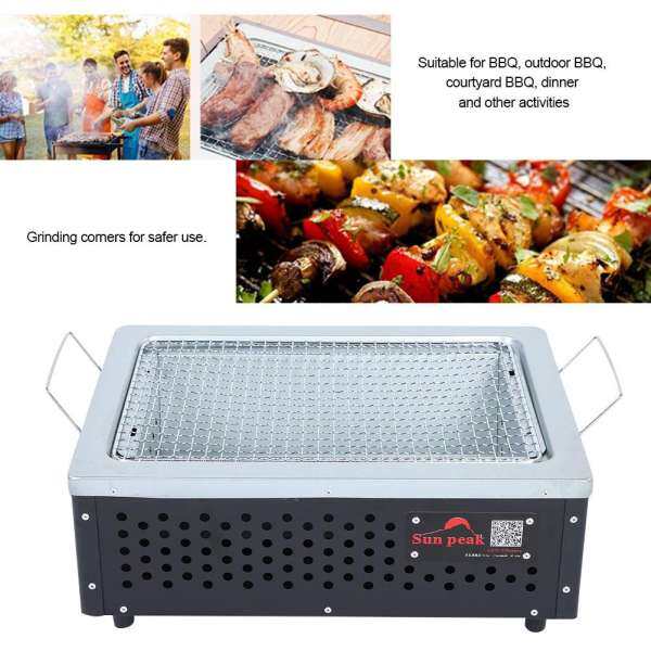 Đồng hồ nam Dây Thép Không Gỉ Di Động Than BBQ Bàn Nướng cho Nhà Cắm Trại