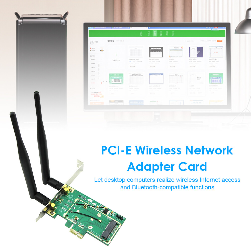 Wireless Network Card WiFi Mini PCI Express to Desktop PCIe Adapter Card