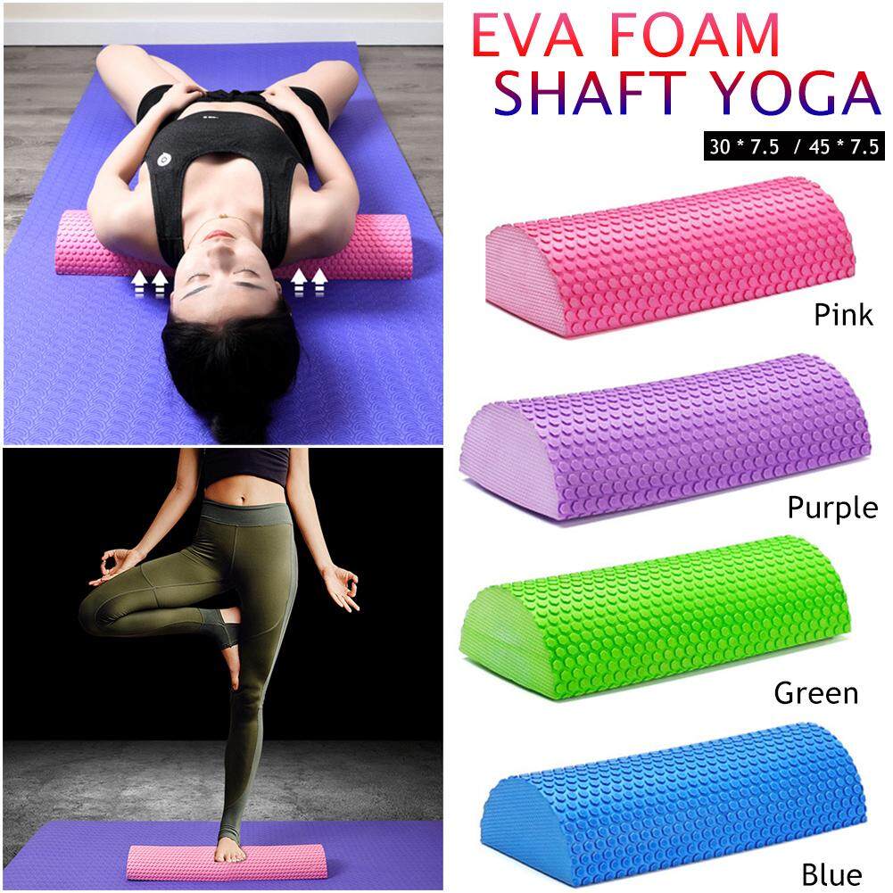 Dark Pink Gymnastic Fitness Yoga Stretching Grid Foam Massage Massager Roller