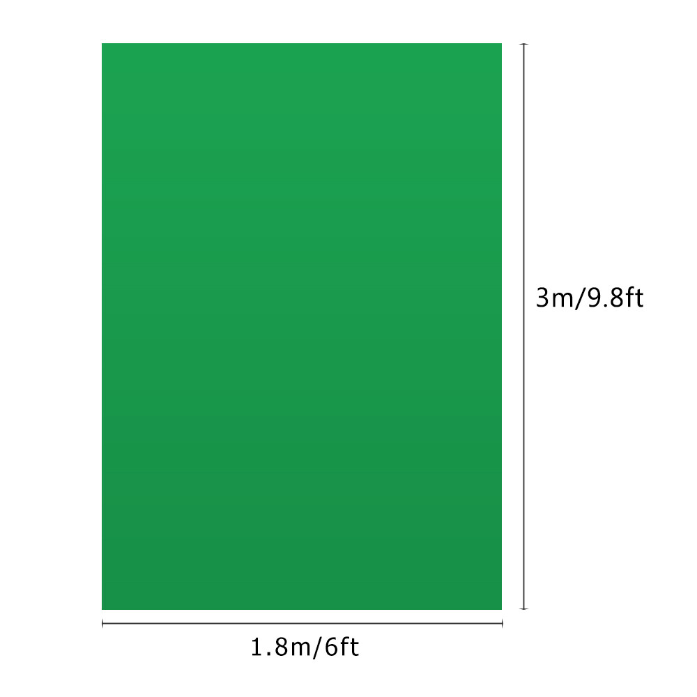 PULUZ Professional Green Screen Backdrop Studio Photography Background Washable Durable Polyester-Cotton Fabric Seamless One-Piece Design for Portrait Product Shooting