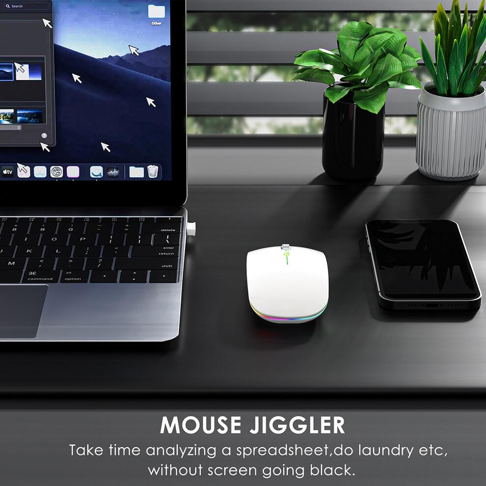 JOMAA Jiggle Mouse RGB 2.4G+Bluetooth Wireless Mouse Backlight Mouse Rechargeable Silent mouse Ergonomic Mice for iPad Laptop Computer