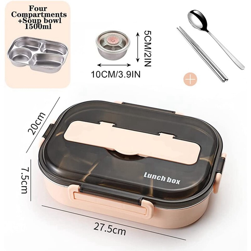 1.5L Bento Boxes for Student, Thermal Insulation Bento Lunch Box Tableware Set,Lunch Containers for Kids Lunch Box