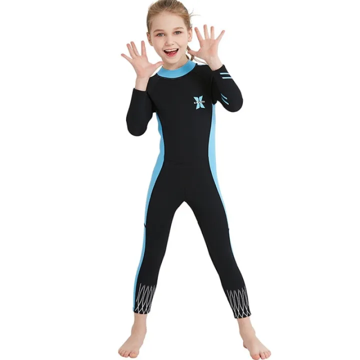 2 5mm Girls Diving Suit Kids Upf50 Diving Wetsuit Uv Protection Thermal Boy Swimwear Long Swimsuits Sunsuit Rash Guard Lazada Singapore