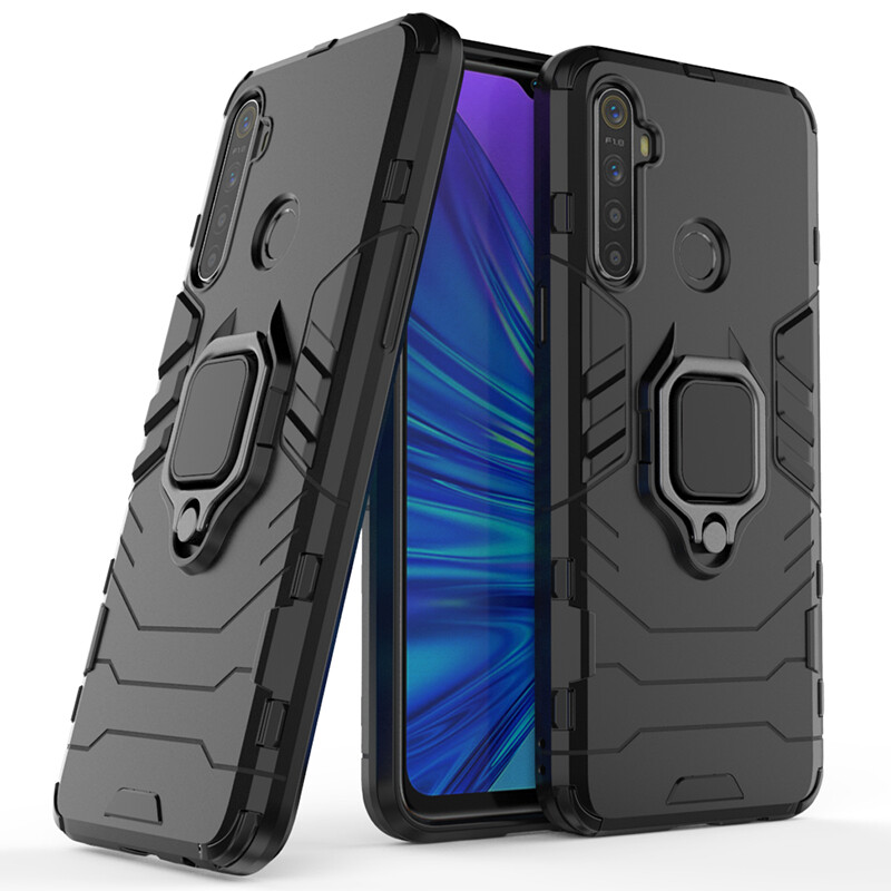 Phone Case For Realme 5 5i 6 6i Realme C3 Realme Narzo 10A Realme 6 Pro Realme 5 Pro, Armor Ring Phone Case Iron Armor Man Anti-Fall Soft car holder Shockproof protection Back Cases