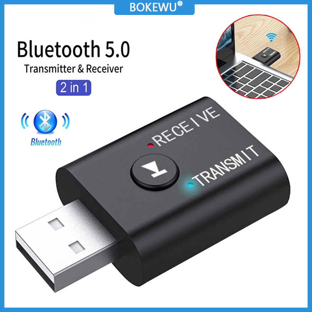 BOKEWU Bộ Chuyển Đổi USB Không Dây 2 Trong 1 Bluetooth 5.0 Bộ Thu Phát Âm