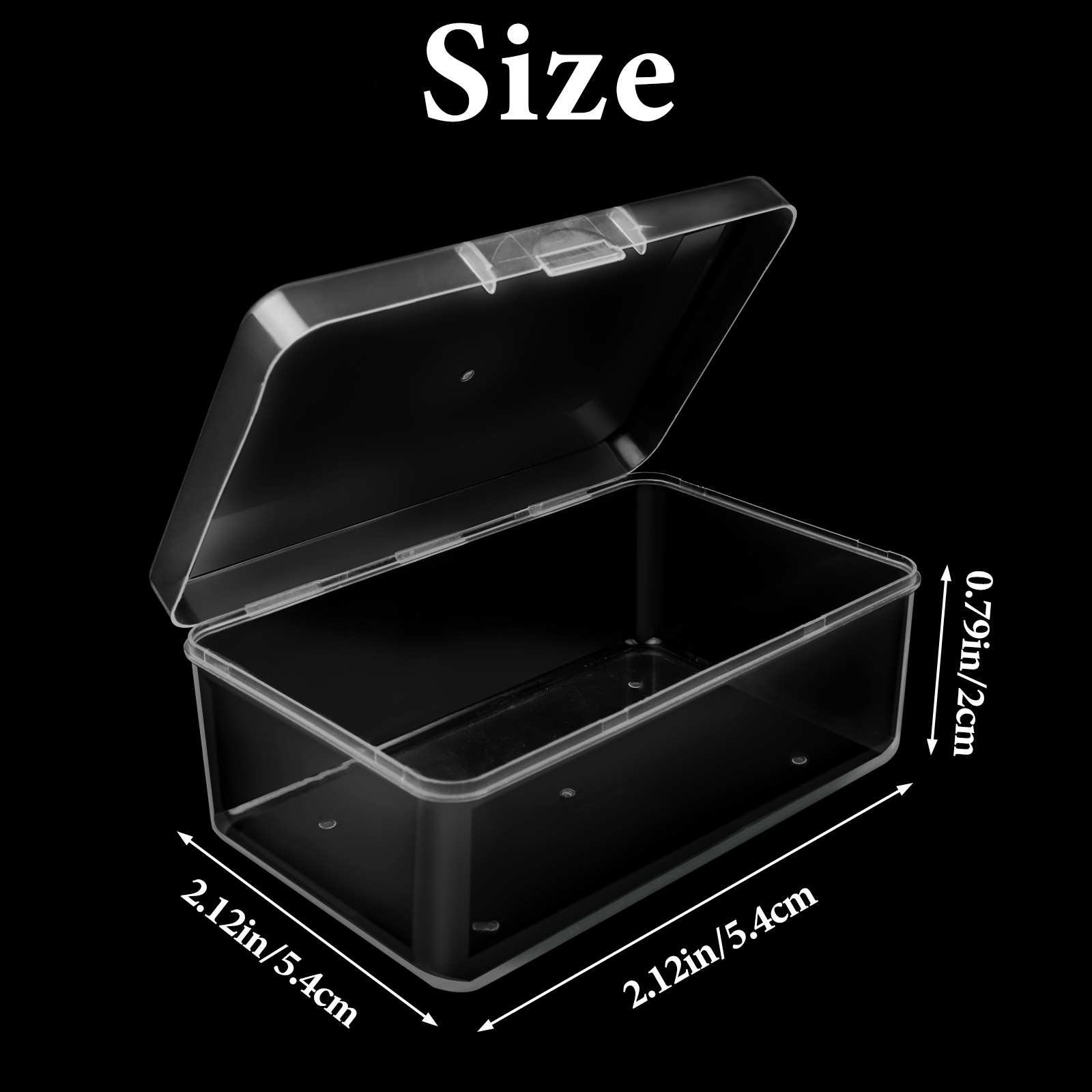 YKS 15 Pieces Plastic Storage Cases Mini Clear Plastic Storage Mixed Rectangular
