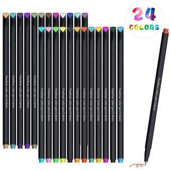 RHS ออนไลน์ 24 pcs Fineliner ปากกาที่มีสีสัน 0.4 มม. Sketch ปากกาเขียนชุด