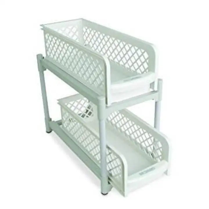 Upgrade 2 Tier Drawer Bathroom Sliding Basket Organizer Cabinet