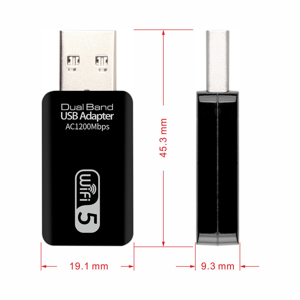 KEBETEME Bộ Chuyển Đổi USB WiFi Không Dây 1200Mbps Bộ Chuyển Đổi Lan WIFI USB 2.4 Băng Tần Kép 3.0G/5Ghz Dongle 802.11ac Cho Máy Tính Xách Tay Máy Tính Để Bàn