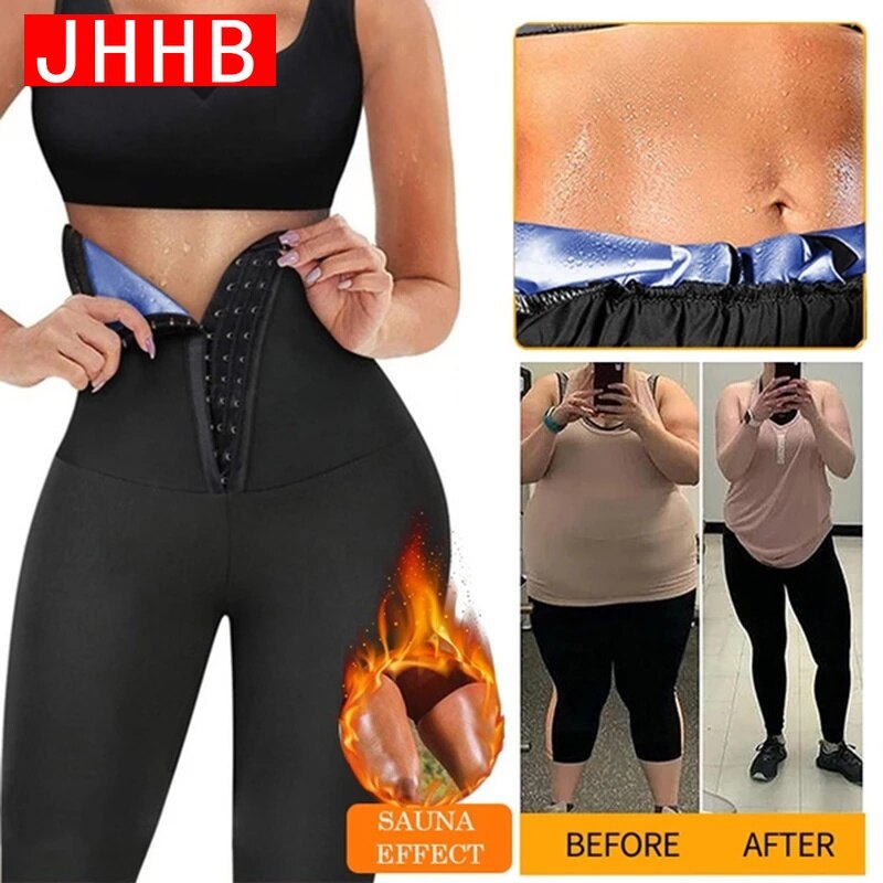 Women Hot Sweat Sauna Pants Slimming Leggings High Waist Trousers Sweating Weight Loss Pants Fat Burning Leggins