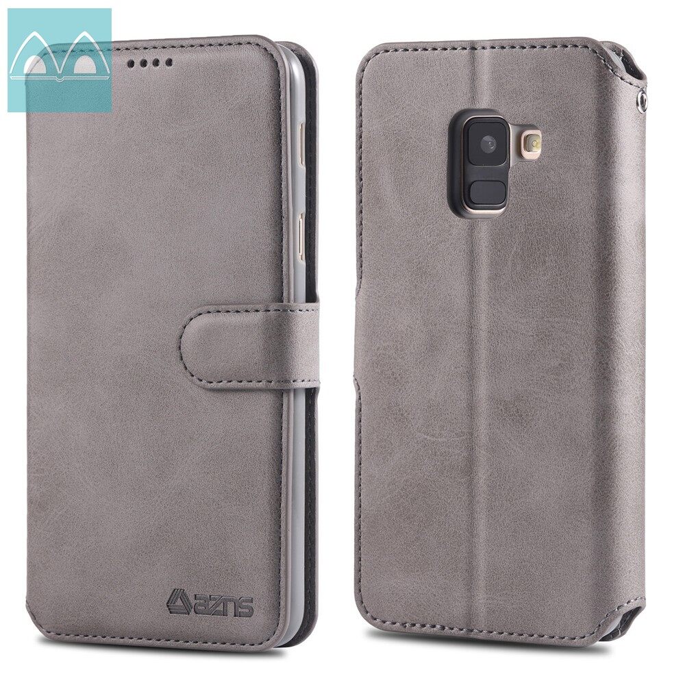 For Samsung Galaxy A8 2018(A830) Luxury Leather Wallet Flip Case Cover Magnetic Vintage Phone Bags Casing with Stand Card Holder