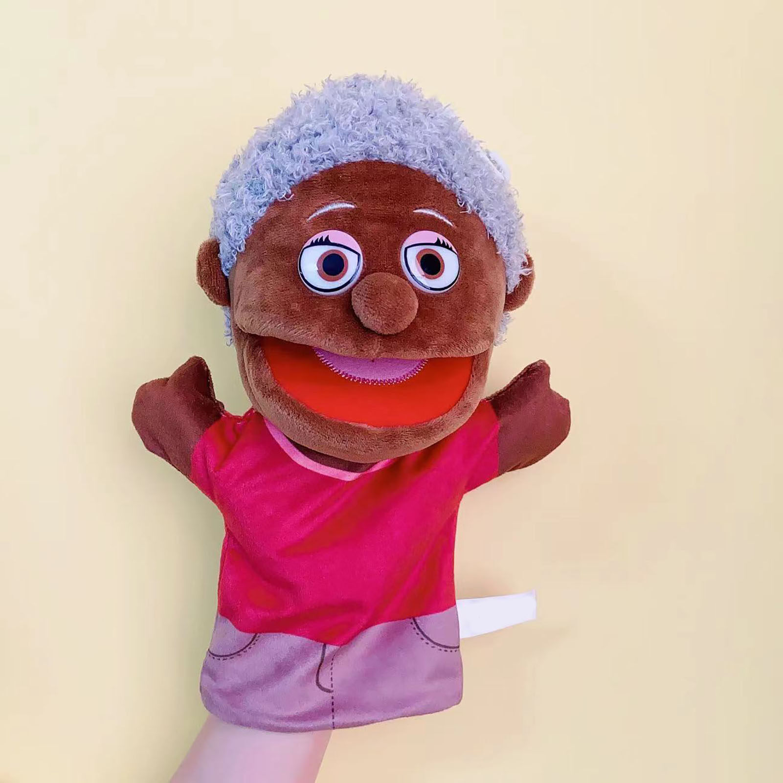 Hand Puppet Doll Black African Grandparents Parents Son Daughter Family