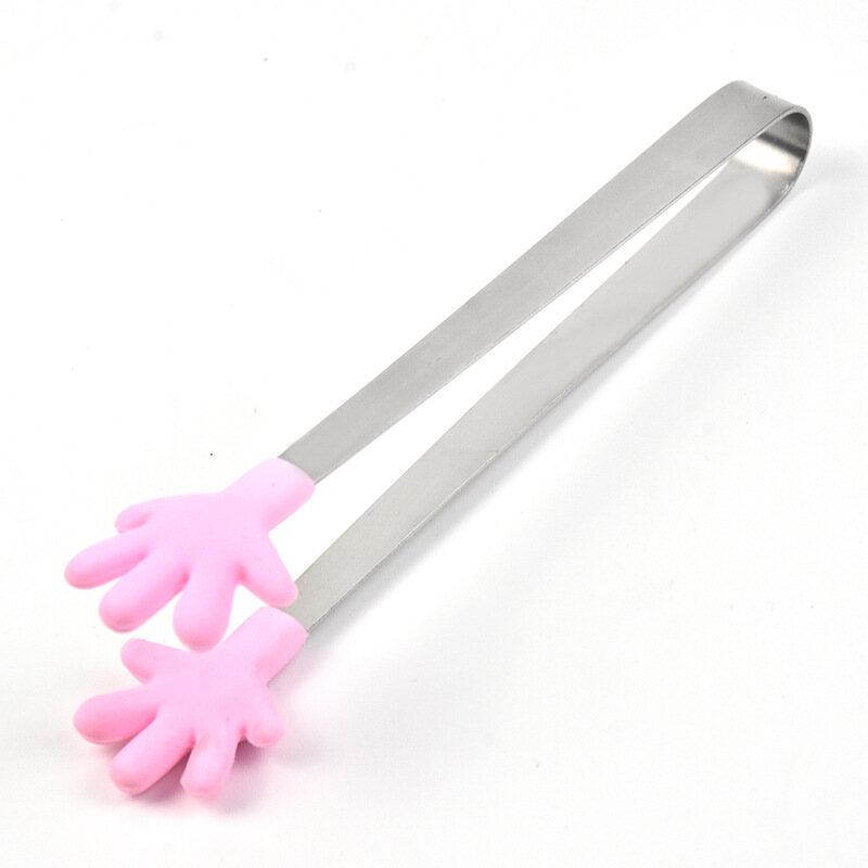 Food Tongs Toast Clip Kitchen Accessories Salad Tongs Ice Cube Tongs Stainless Steel Ice Cube Tongs Silicone Clip